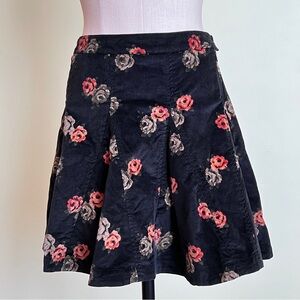 NWOT Free People corduroy floral mini skirt Size 6